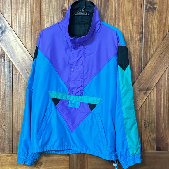 Vintage Prostyled Track Jacket Windbreaker retro pull over 1/2 zip snap 90s S - Picture 9 of 10
